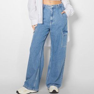 Straight Leg Cargo Jeans